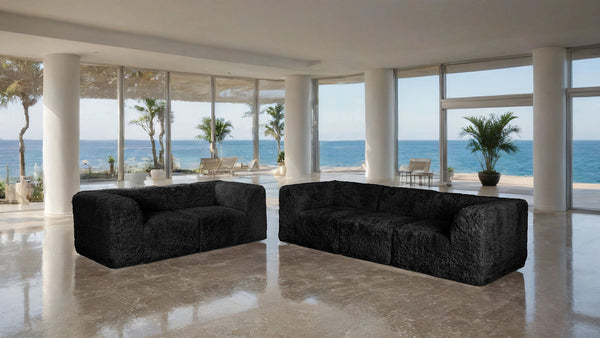 Nappi - Sofa + Loveseat, Black