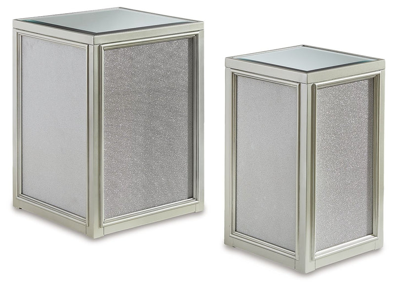 Traleena - Nesting End Tables (Set of 2) - Silver Finish - R&R Furniture Gallery (Fountain Valley, CA)