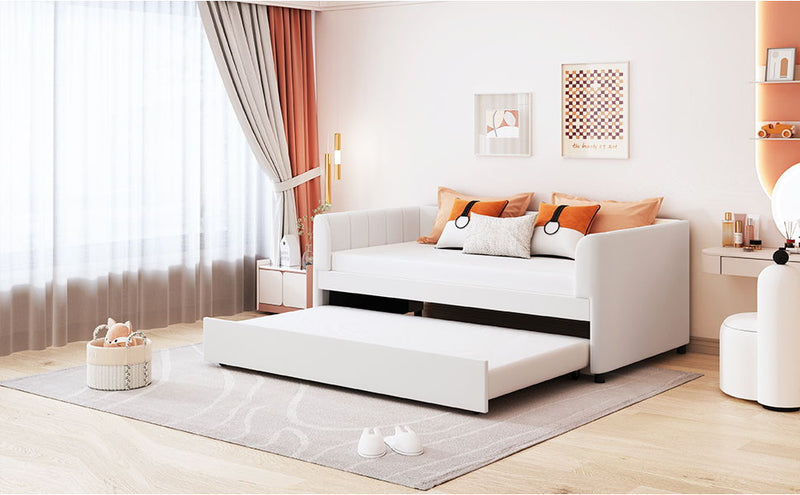Upholstered Daybed With Ergonomic Design Backrest - R&R Furniture Gallery (Fountain Valley, CA)