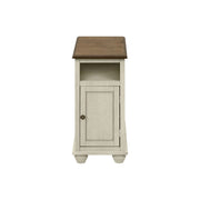 White traditional 8th Street Accent End Table with storage drawer and curved legs, ideal for living room or bedroom decor.