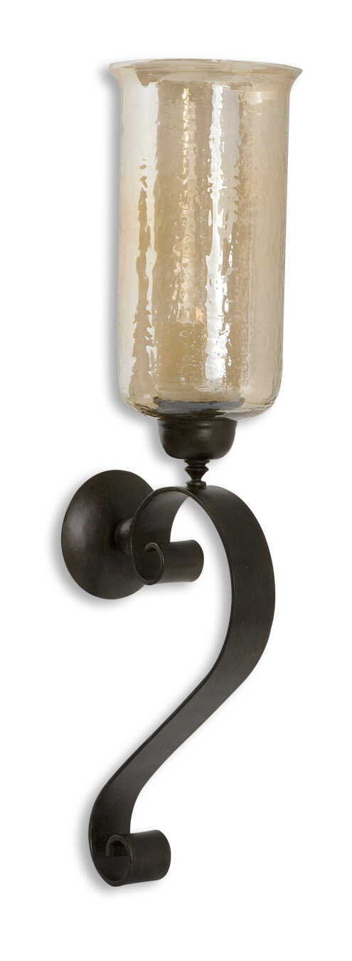 Joselyn bronze candle wall sconce by Uttermost featuring a sleek design with a candle holder and decorative bronze finish