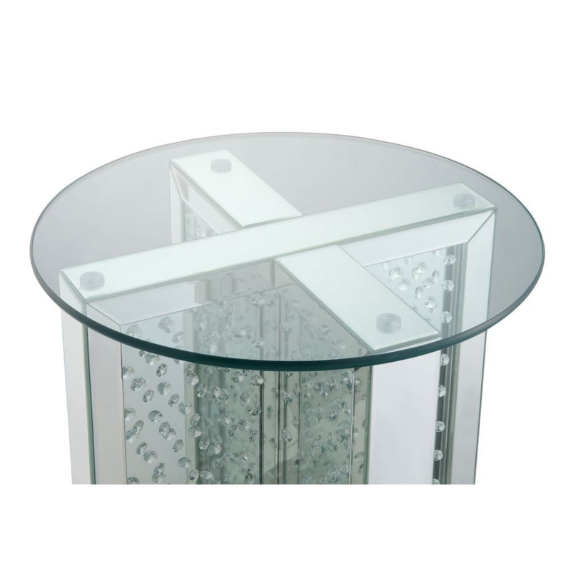 Nysa - 23" End Table - Mirrored & Faux Crystals - R&R Furniture Gallery (Fountain Valley, CA)