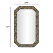 Charlene 35x59 inch Jewel Watercolor Wall Mirror by TOV Furniture with a vibrant watercolor print frame.