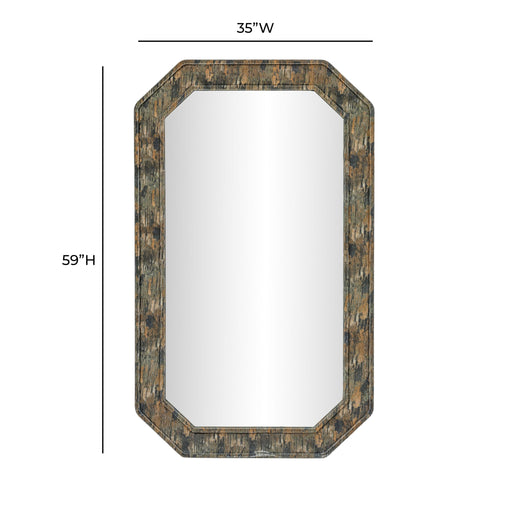 Charlene 35x59 inch Jewel Watercolor Wall Mirror by TOV Furniture with a vibrant watercolor print frame.