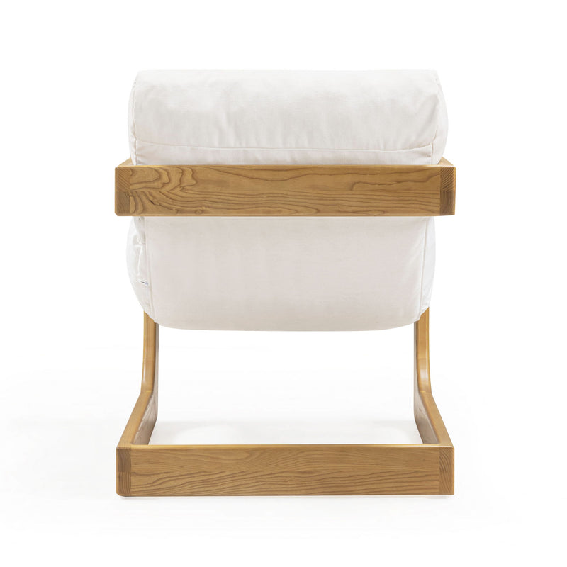 Palma - Upcycled Fabric Accent Chair - Cream