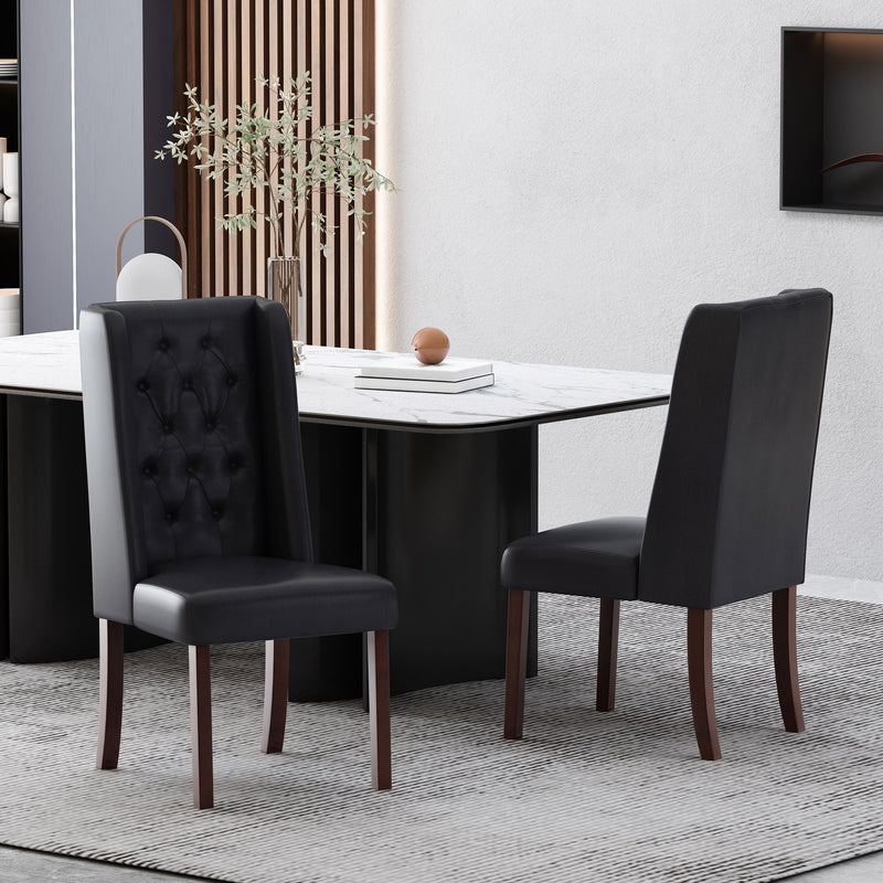 Elegant tufted dining chair with high back, part of Noble House chair set, showcasing plush upholstery and sophisticated design.