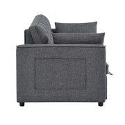 Sienna - Tufted Convertible Sleeper Sofa With Chaise - Gray - R&R Furniture Gallery (Fountain Valley, CA)