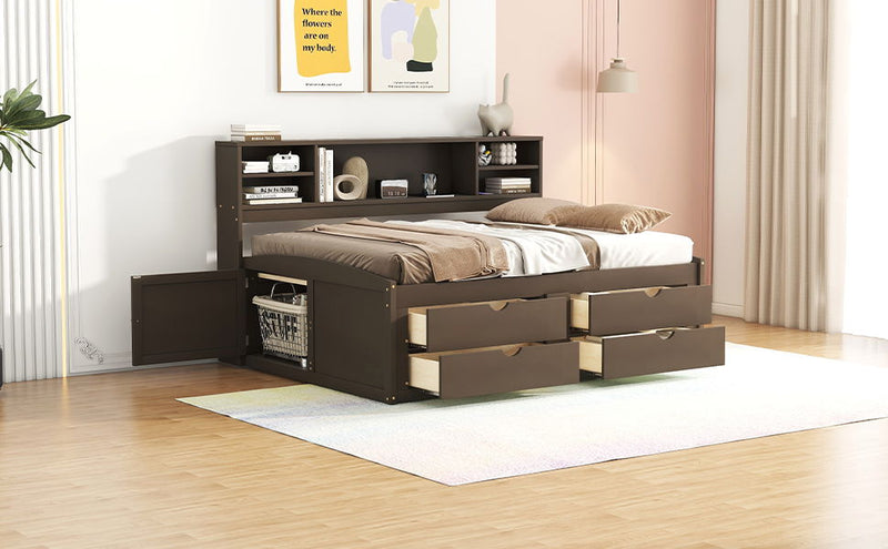 Daybed With 2 Bedside Cabinets, Upper Shelves And 4 Drawers - R&R Furniture Gallery (Fountain Valley, CA)