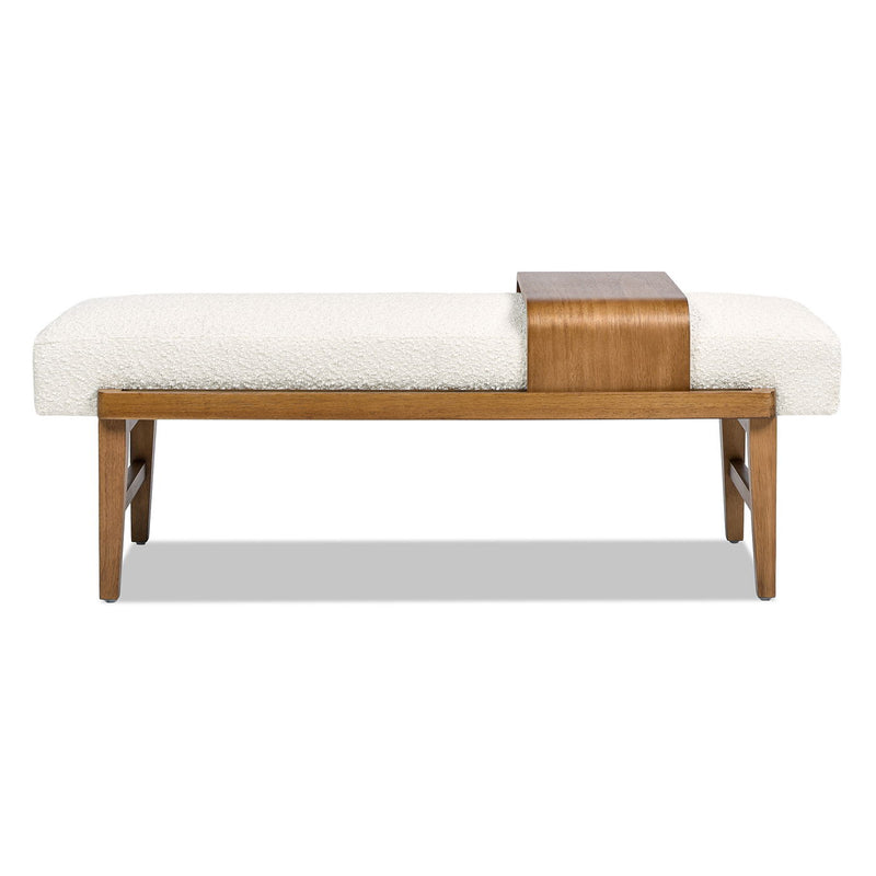 Billie - Modern Telephone Bench With Sliding Shelf - Ivory White - R&R Furniture Gallery (Fountain Valley, CA)