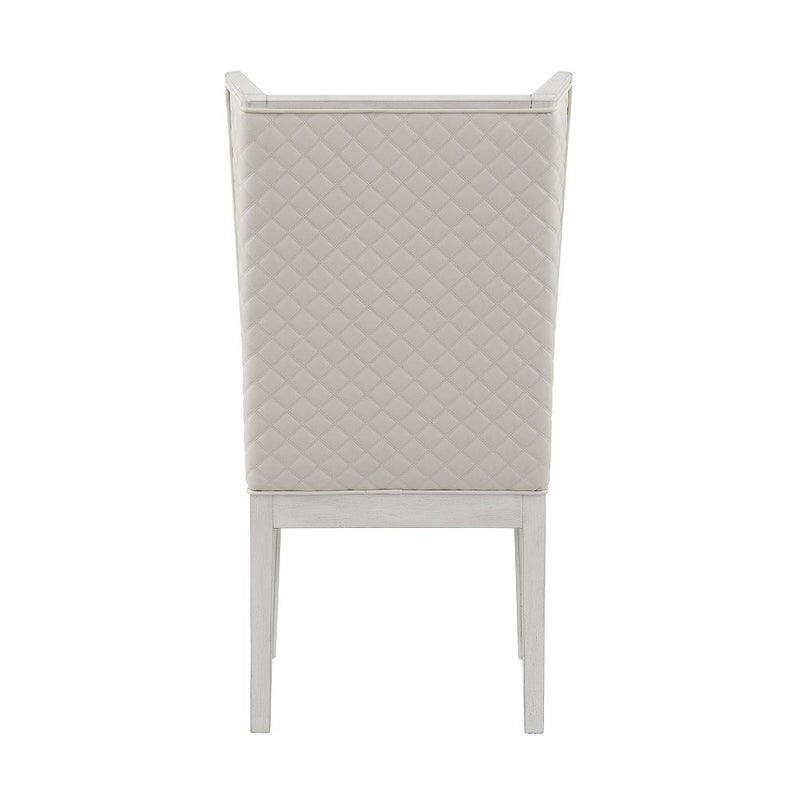 Katia - Hostess Chair (Set of 2) - Light Gray Linen & Weathered White - R&R Furniture Gallery (Fountain Valley, CA)