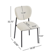 Modern Upholstered Dining Chairs With Metal Legs (Set of 2) - Beige - R&R Furniture Gallery (Fountain Valley, CA)