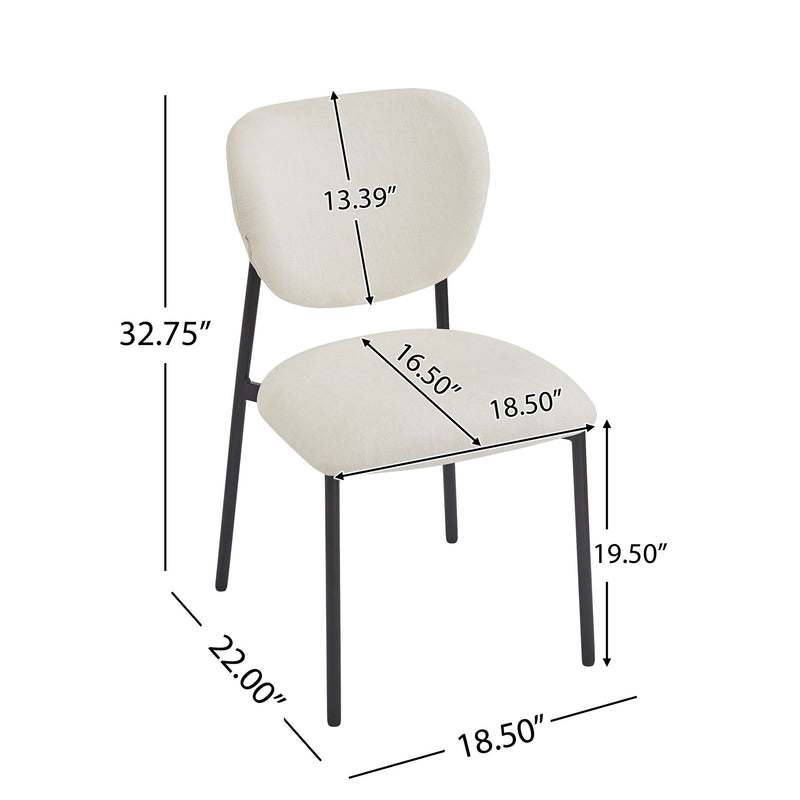 Modern Upholstered Dining Chairs With Metal Legs (Set of 2) - Beige - R&R Furniture Gallery (Fountain Valley, CA)