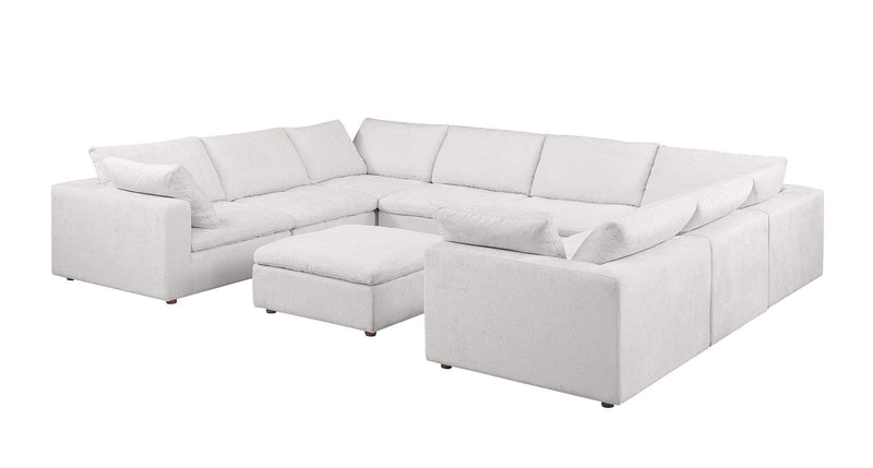 1100 - 9-Piece U-Shaped Sectional In Italian Fabric - Pearl