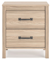 Battelle - Two Drawer Night Stand - Tan - R&R Furniture Gallery (Fountain Valley, CA)