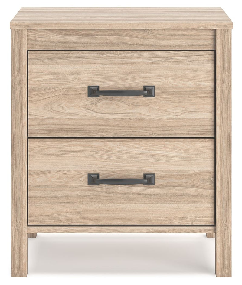 Battelle - Two Drawer Night Stand - Tan - R&R Furniture Gallery (Fountain Valley, CA)