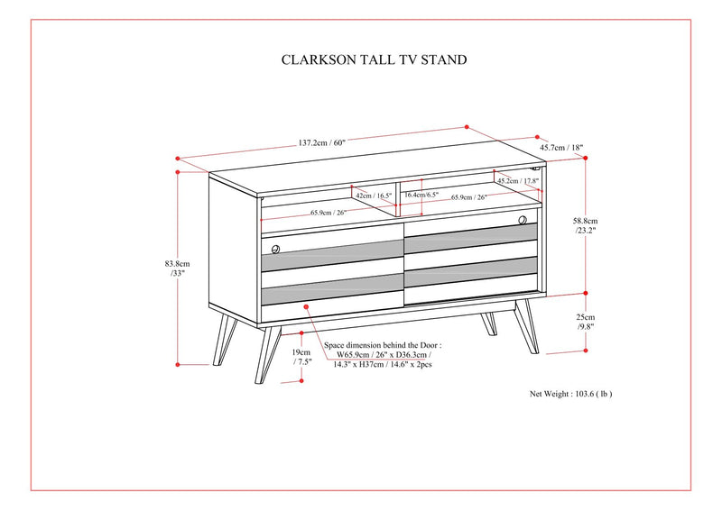 Clarkson - TV Stand - Rustic Natural Aged Brown - R&R Furniture Gallery (Fountain Valley, CA)