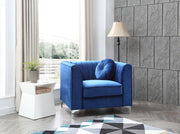 Contemporary sloped armchair by Glory Furniture with plush upholstery and modern design, shown in a cozy living room setting.