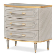 AICO Furniture St.Charles 3 Drawer Nightstand in Dove Gray image