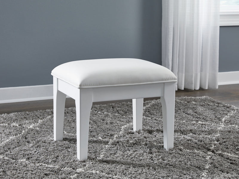 Chalanna - Vanity Stool - White - R&R Furniture Gallery (Fountain Valley, CA)