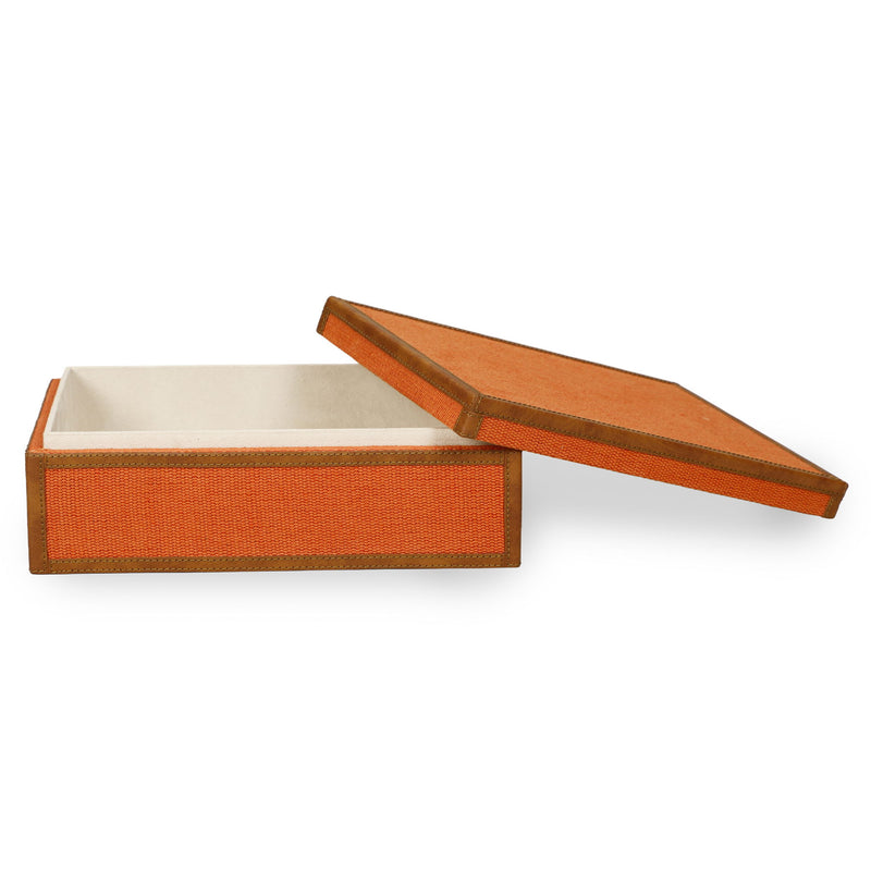 Acre - Cotton Jute Jewelry Box - Orange - R&R Furniture Gallery (Fountain Valley, CA)