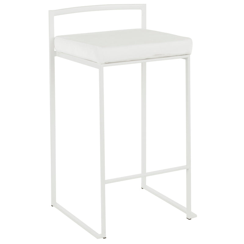 Contemporary Lumi Source Fuji stackable counter stool set with sleek design and modern elegance, perfect for kitchen or bar area.