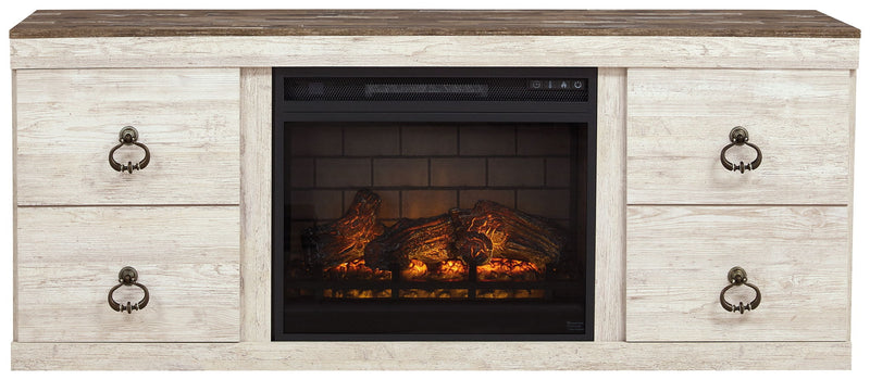 Willowton - Entertainment Center With Fireplace Option - R&R Furniture Gallery (Fountain Valley, CA)