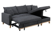 Colton - Reversible Sleeper Sectional Sofa With Storage Chaise - Dark Gray - R&R Furniture Gallery (Fountain Valley, CA)