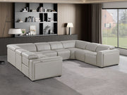 1224 - 8-Piece U-Shaped Sectional Sofa In With 4 Power Recliners & Power Headrests - R&R Furniture Gallery (Fountain Valley, CA)