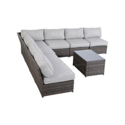Comfortable Modern Patio Rattan Sectional Set With Cushions - R&R Furniture Gallery (Fountain Valley, CA)