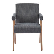 Contemporary Poppy Fabric Dining Armchair With Rubberwood Legs - R&R Furniture Gallery (Fountain Valley, CA)