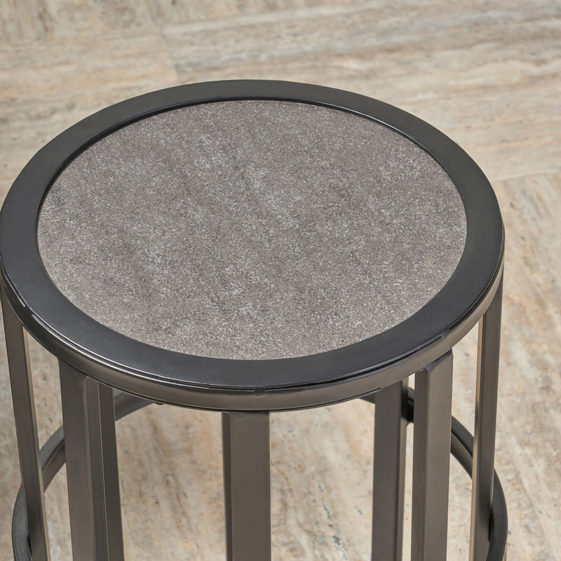 Outdoor Powder Coated Side Table - Gray - R&R Furniture Gallery (Fountain Valley, CA)