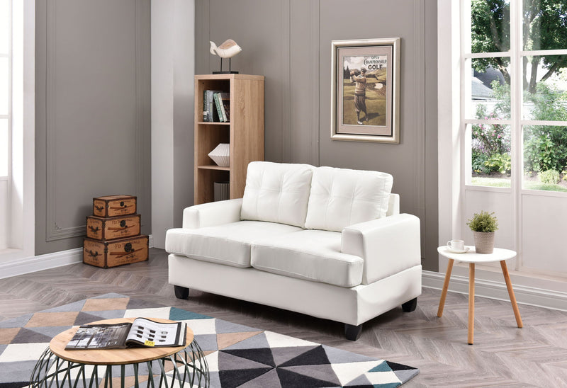 Stylish Glory Furniture stationary loveseat for two with plush cushions and modern design, perfect for cozy living room seating.