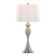 Lumi Source Ashland contemporary table lamp set with nickel finish and white shades, modern design for living room decor.