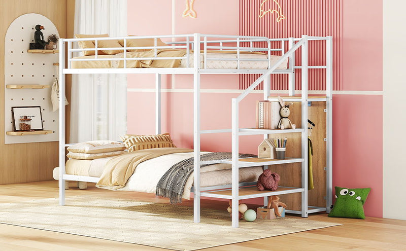 Bunk Bed With Lateral Storage Ladder And Wardrobe - R&R Furniture Gallery (Fountain Valley, CA)