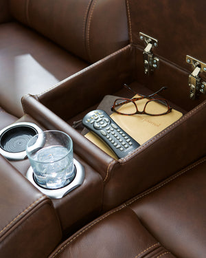 Knightington - Power Reclining Loveseat With Audio Seating - R&R Furniture Gallery (Fountain Valley, CA)