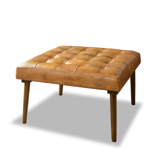 Mark - Tufted Square Genuine Upholstered Ottoman - R&R Furniture Gallery (Fountain Valley, CA)