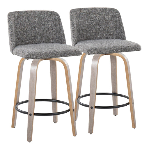 Toriano - Contemporary Fixed Height Counter Stool With Swivel & Round Footrest (Set of 2) - R&R Furniture Gallery (Fountain Valley, CA)