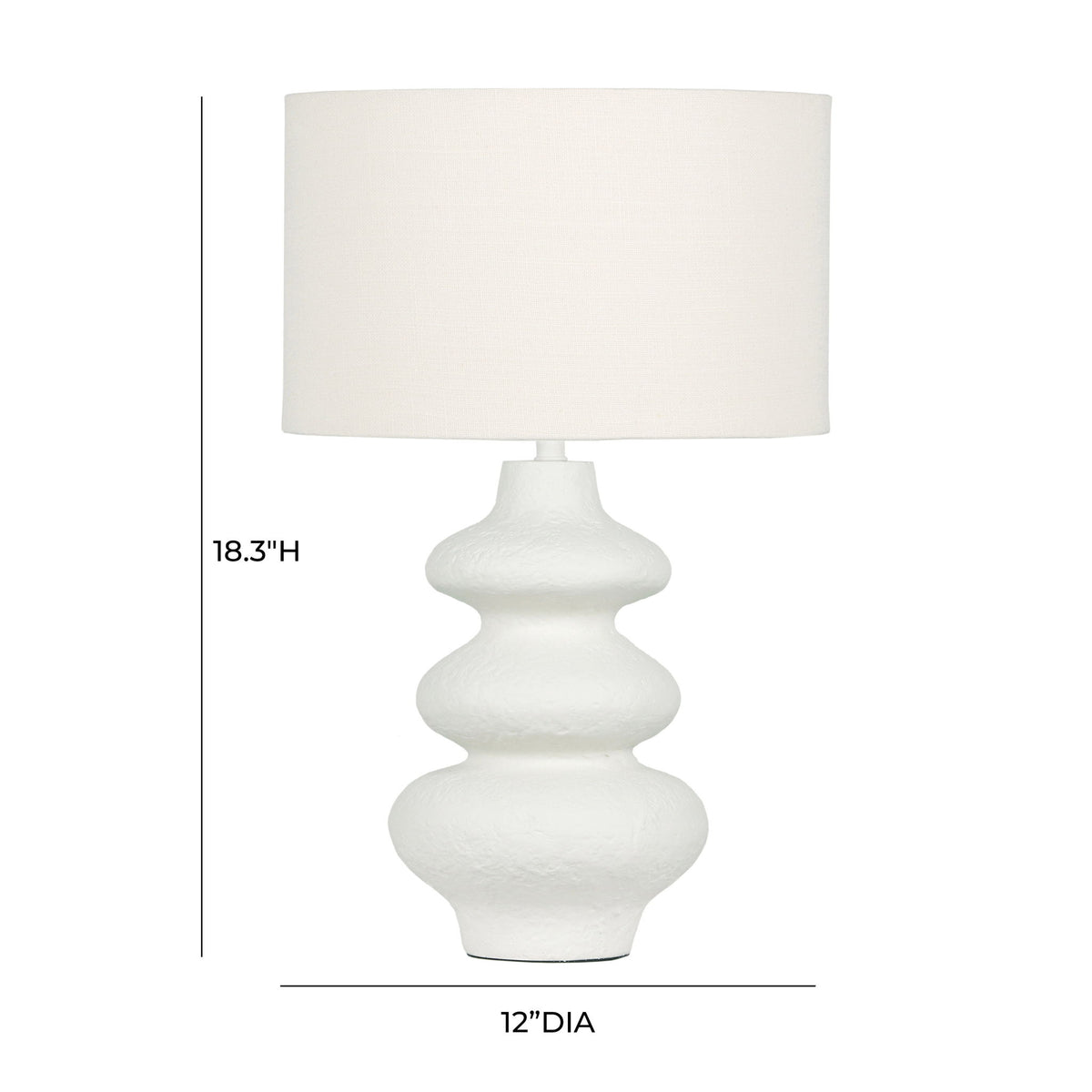 Riviera - Textured Table Lamp - Cream - R&R Furniture Gallery (Fountain Valley, CA)