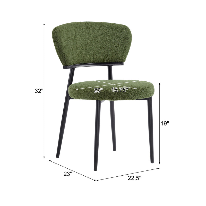 Upholstered Dining Chair (Set of 2) - Green Fabric - R&R Furniture Gallery (Fountain Valley, CA)