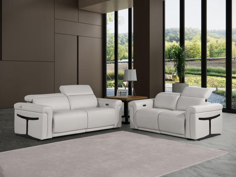 1126 - Top Grain Power Reclining Italian Leather Living Room Set - R&R Furniture Gallery (Fountain Valley, CA)