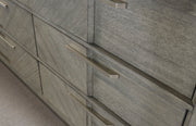 6 Drawer Dresser Book Matched Veneers - Gray - R&R Furniture Gallery (Fountain Valley, CA)