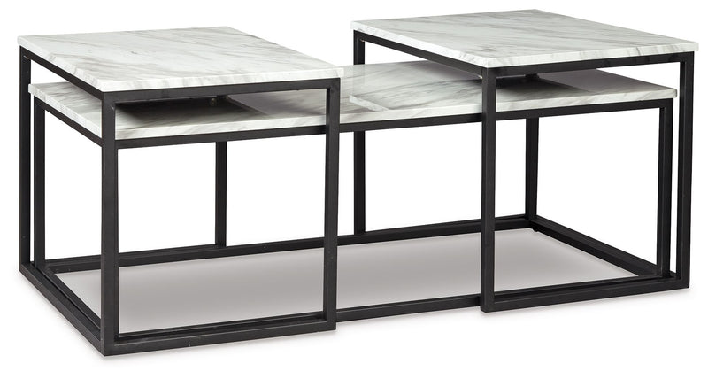 Donnesta - Occasional Table Set (Set of 3) - Gray / Black - R&R Furniture Gallery (Fountain Valley, CA)