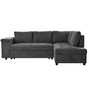 L Shaped Couch With Pull Out Bed And Storage Sectional Sleeper Sofa With Hidden Storage, Wide Armrest With Storage, For Living Room, Apartment, Bedroom, Office - R&R Furniture Gallery (Fountain Valley, CA)