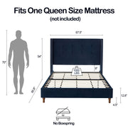 Peyton - Upholstered Bed With 54" High Headboard, Traditional Hand Buttoned Tufting - R&R Furniture Gallery (Fountain Valley, CA)