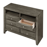 Glory Furniture Marilla Media Chest with wood finish and storage drawers, ideal for TV and media equipment.