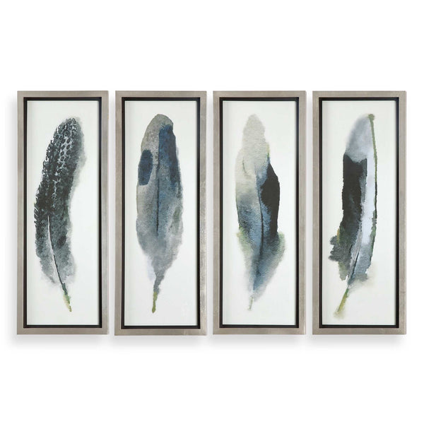 Feathered Beauty - Prints (Set of 4) - Silver