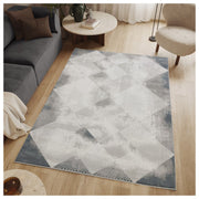 Geometrix - 5'3" X 7'3" Area Rug With Geometric, 3D Effect - Gray / Ivory - R&R Furniture Gallery (Fountain Valley, CA)