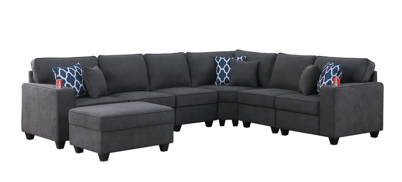 Cooper - Sectional Sofa With Ottoman And Cupholder - R&R Furniture Gallery (Fountain Valley, CA)