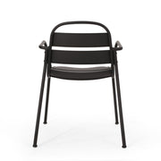 Noble House Terra Nova matte black 3-piece outdoor bistro set with table and two chairs, perfect for patio or garden seating.
