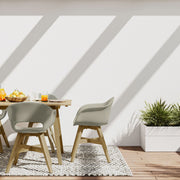 Set of two Simpli-Home Kona outdoor dining chairs in durable plastic, showing sleek modern design for patio or garden use.
